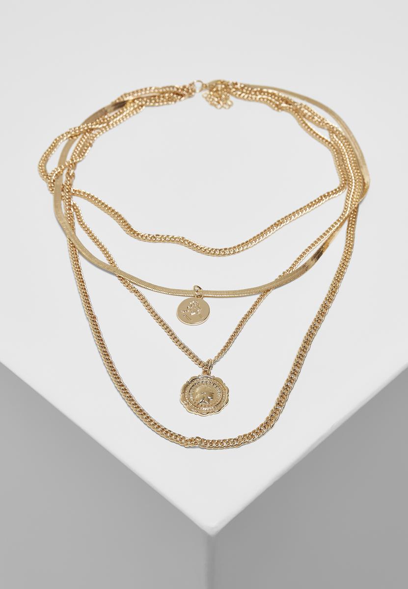 Flat layering necklace - gold colors