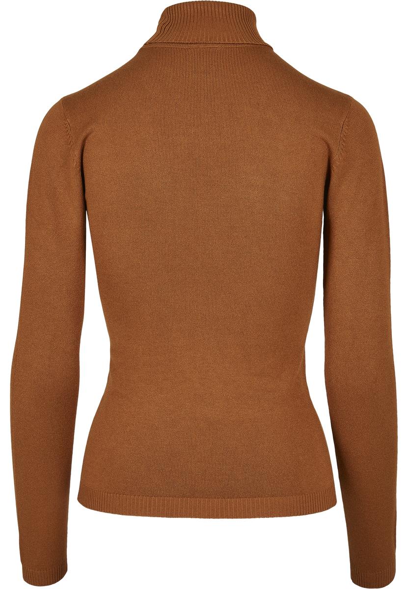 Women's basic turtleneck caramel sweater