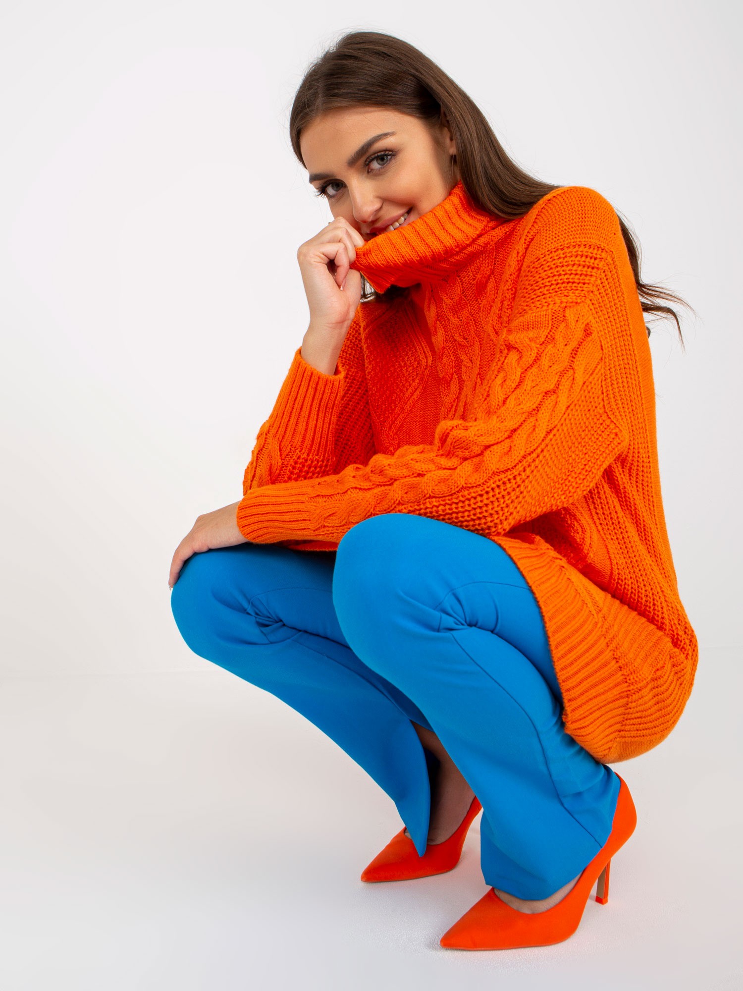 Orange minidress RUE PARIS knitted braids