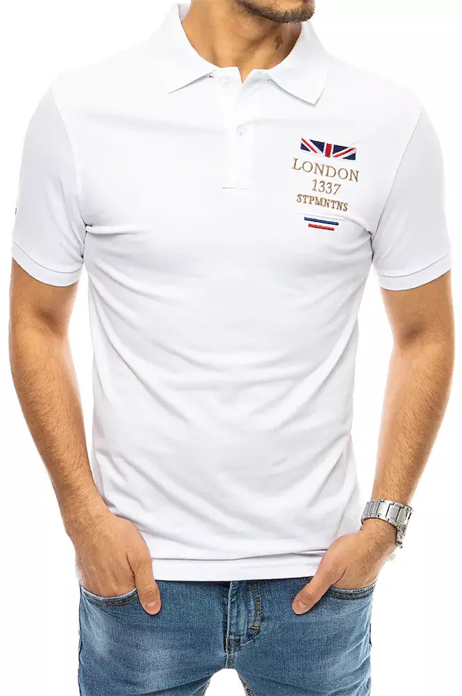 Polo shirt with white embroidery Dstreet