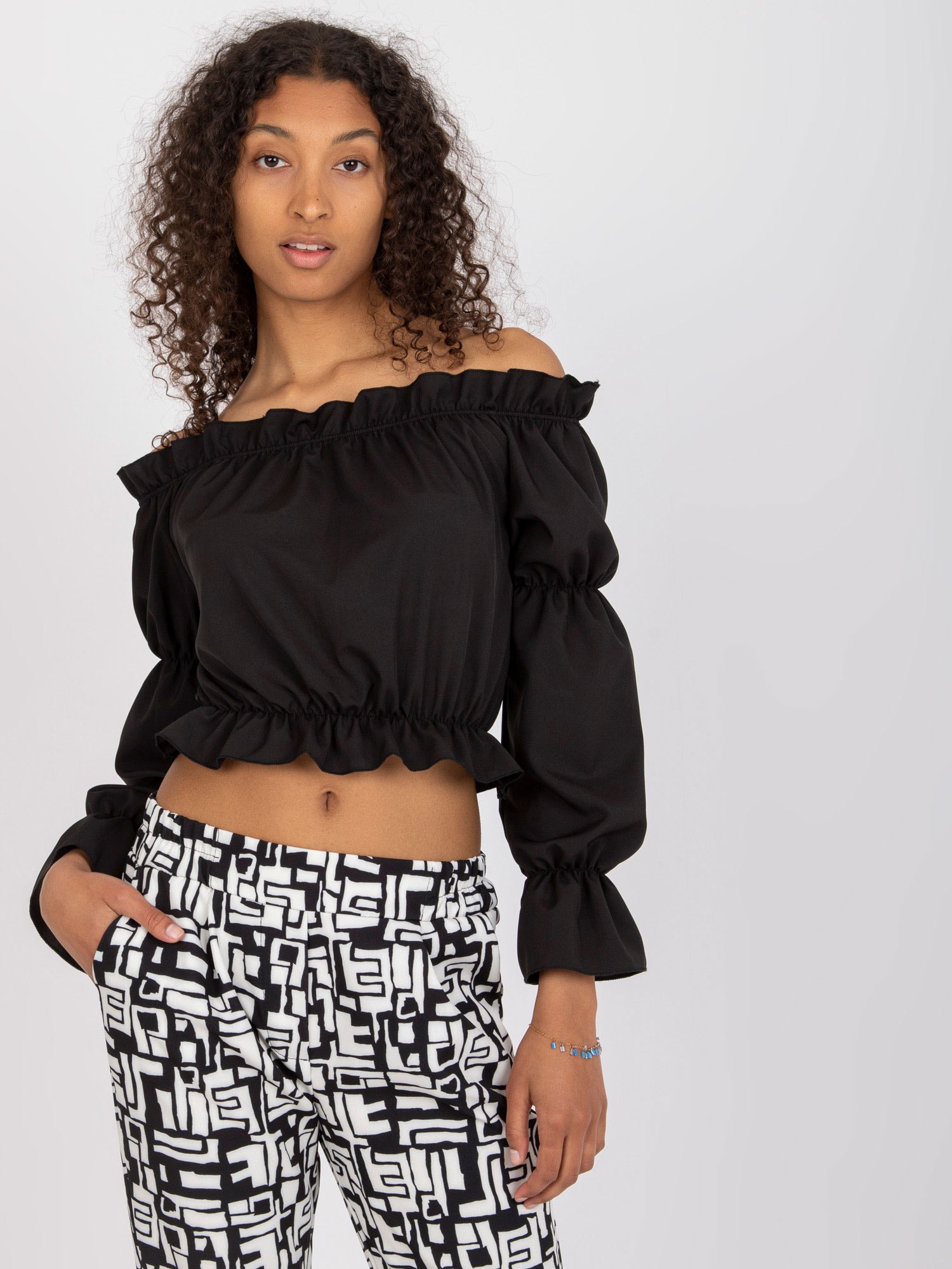 Black Spanish Blouse With Long Sleeves RUE PARIS