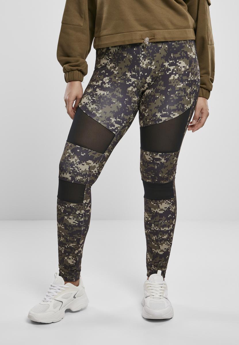 Leggings // Urban classics Ladies Tech Mesh AOP Leggings darkflower