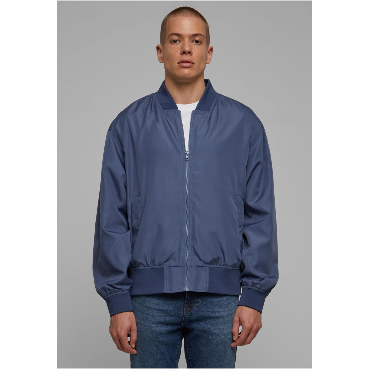 Men's Recycled Bomber Jacket - Blue