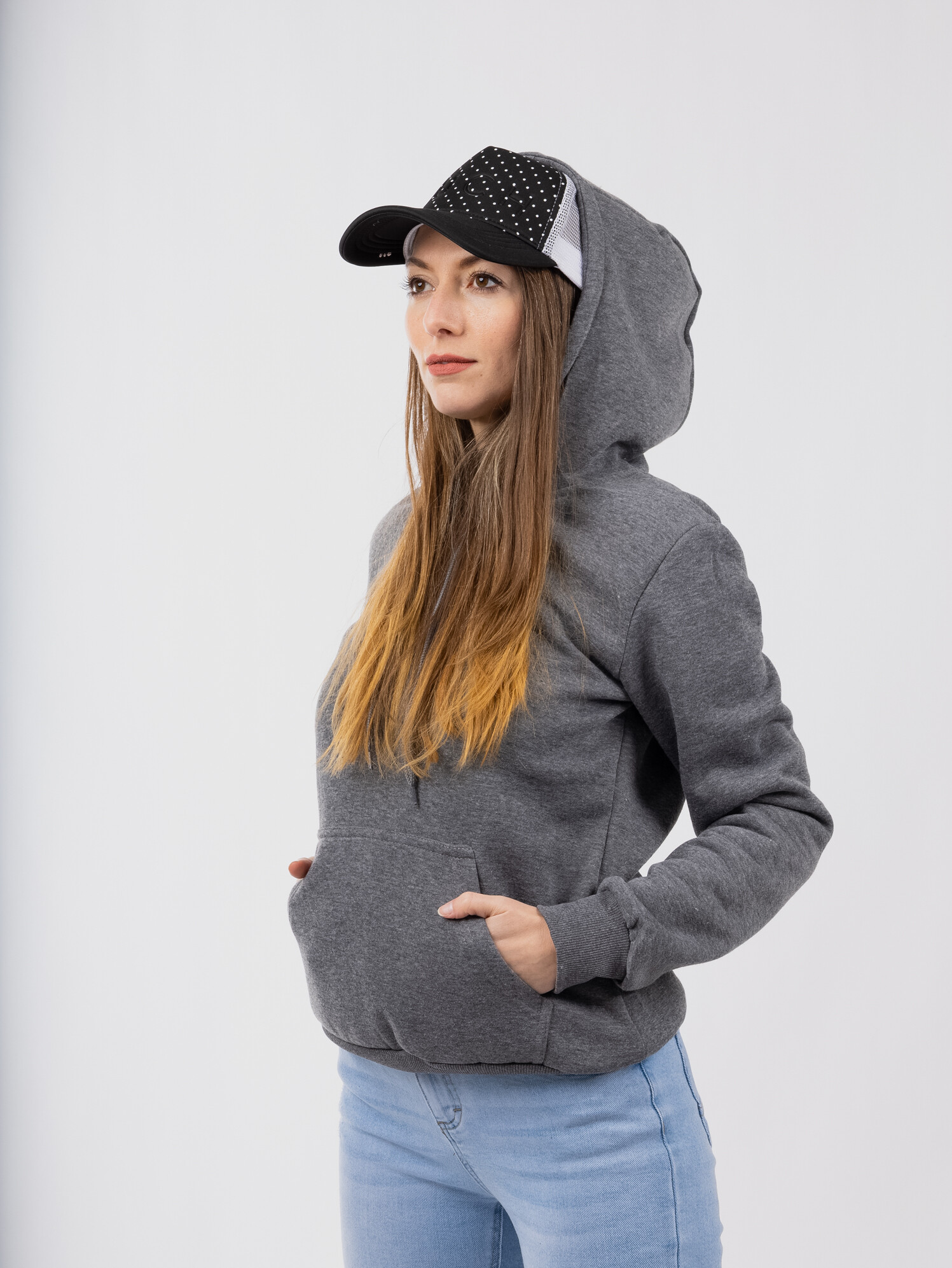 Women&#039;s Hoodie GLANO - dark gray
