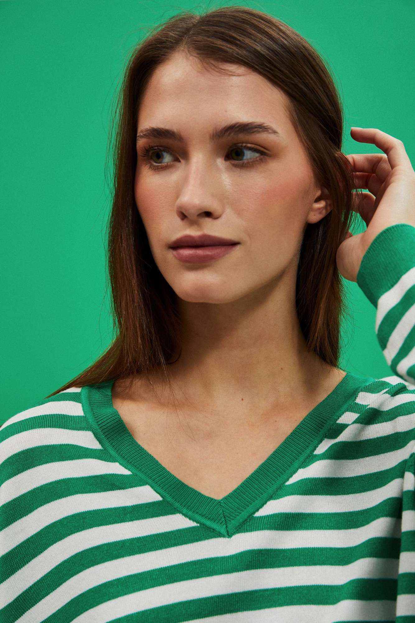 Marisse Women&#039;s Sweater L-Sw-4004 Off White_Green