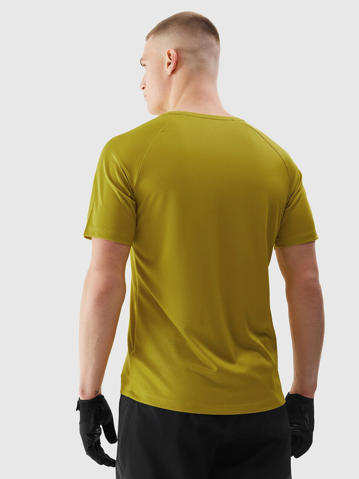 Men's Cycling Quick-Drying T-Shirt 4F - Yellow