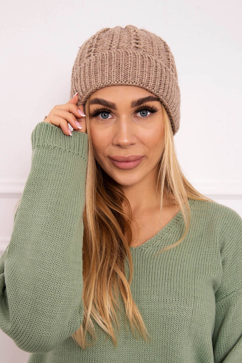 Beanie with fleece Lila K240 dark beige
