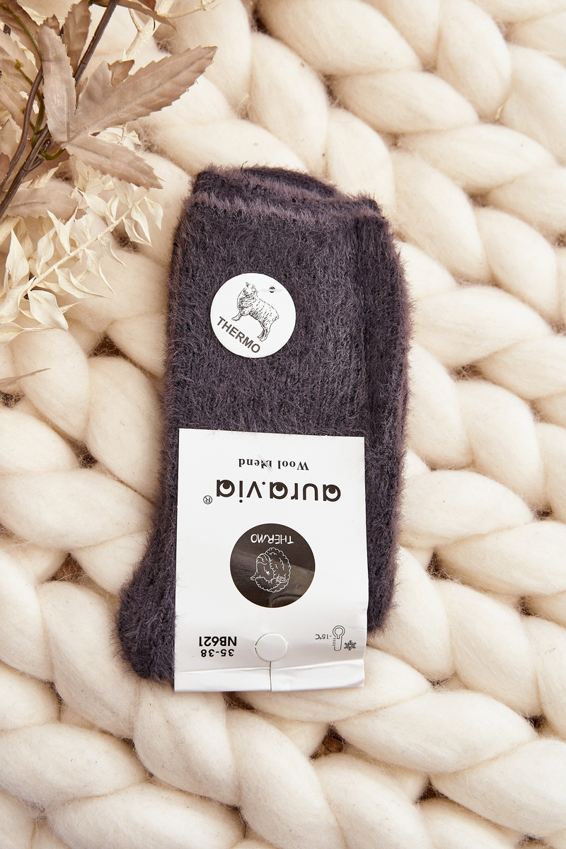 Warm Smooth Women's Alpaca Socks, Dark Grey