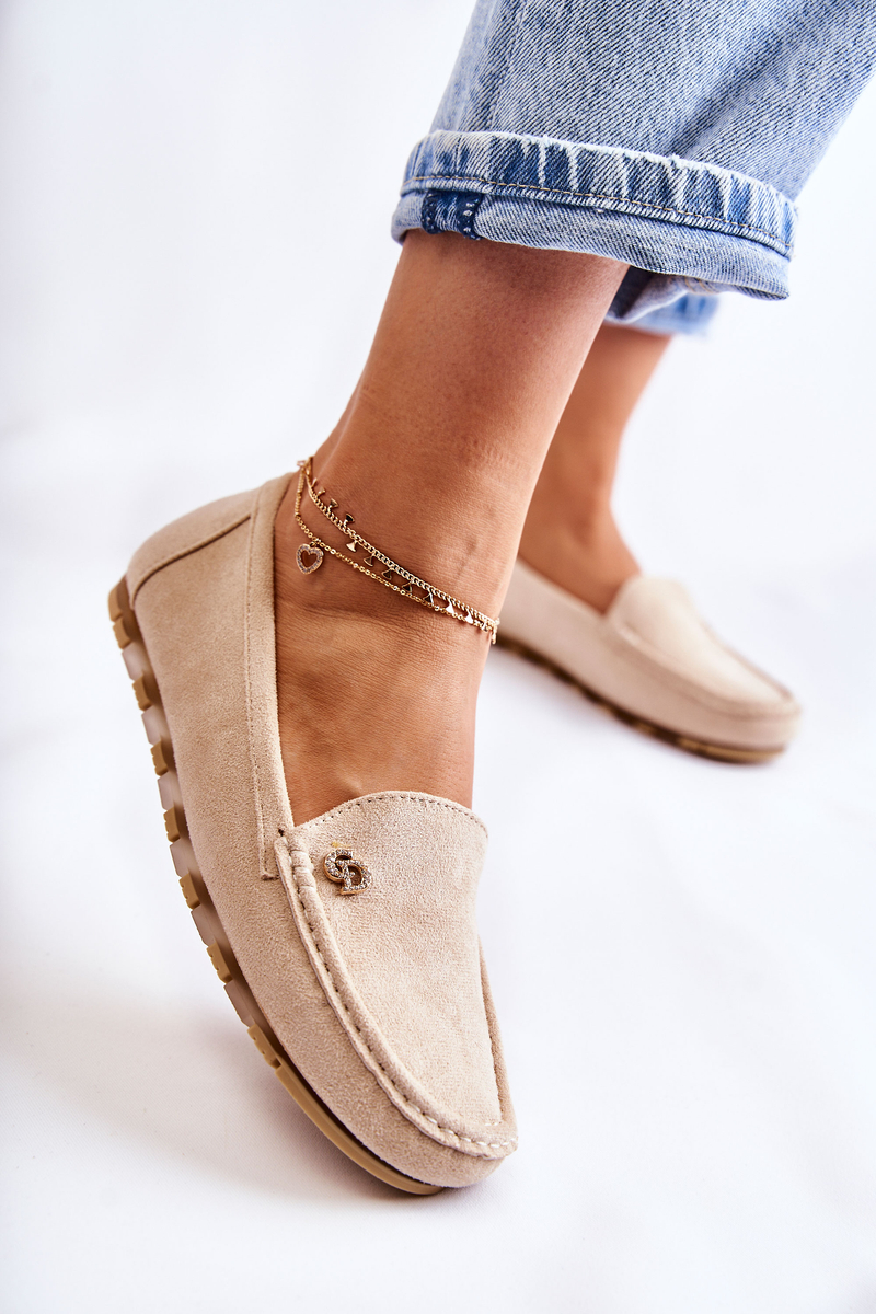 Women's suede loafers beige Colena