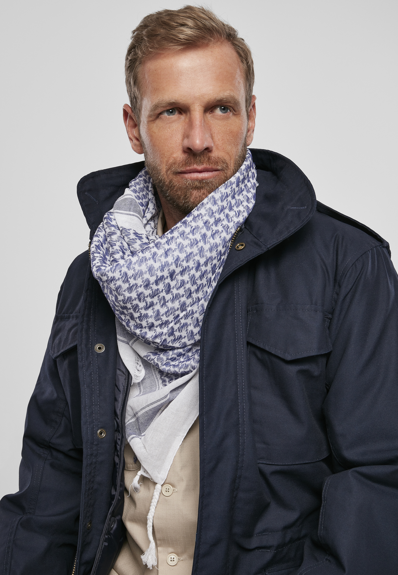 Shemag scarf blue/wht