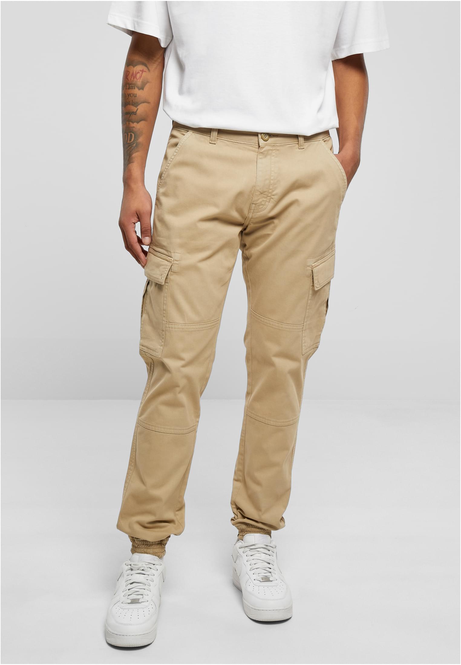 Washed Cargo Twill Jogging Pants Unionbeige