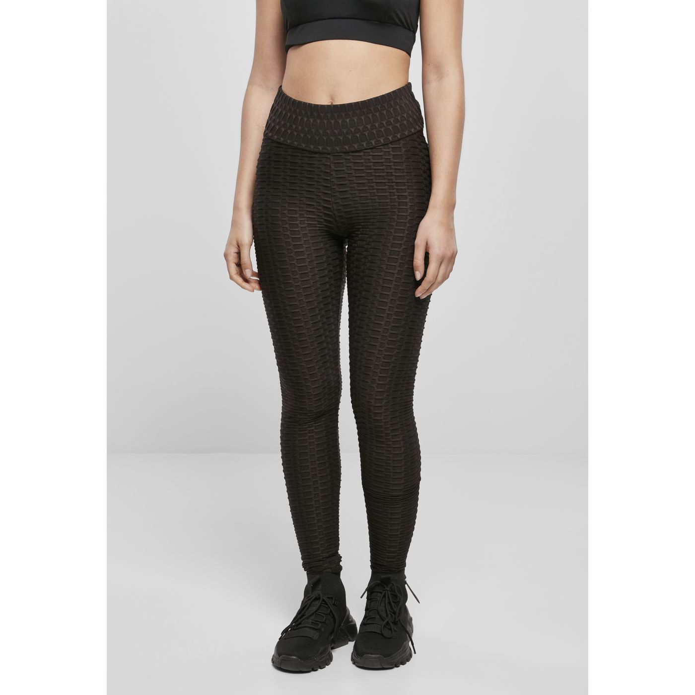 Women’s high-waisted honeycomb leggings black