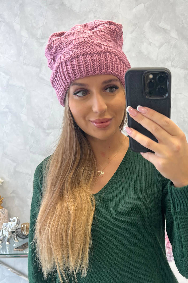 Ladies beanie Nastia K373 dark pink