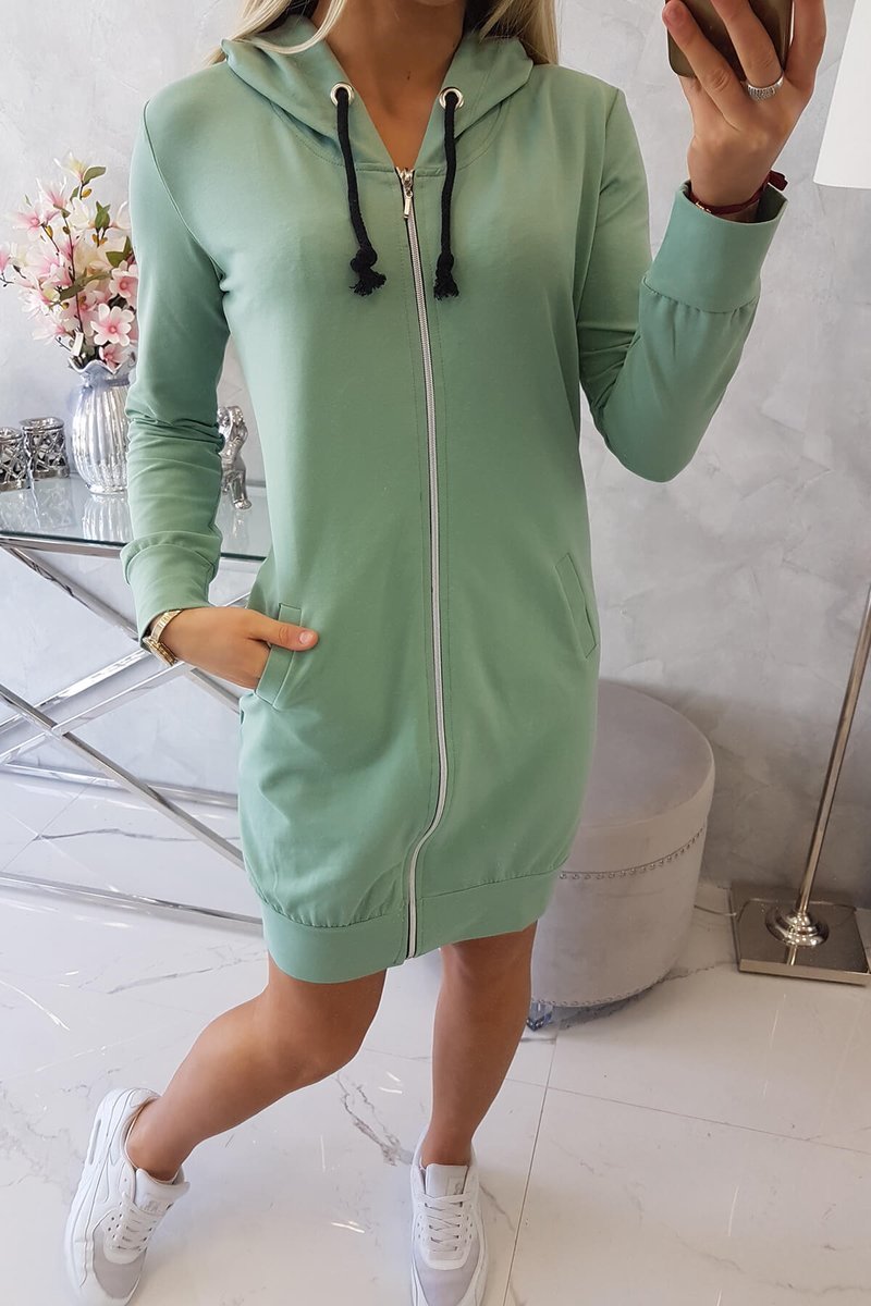 Rochie cu glugă cu glugă mentă întunecată