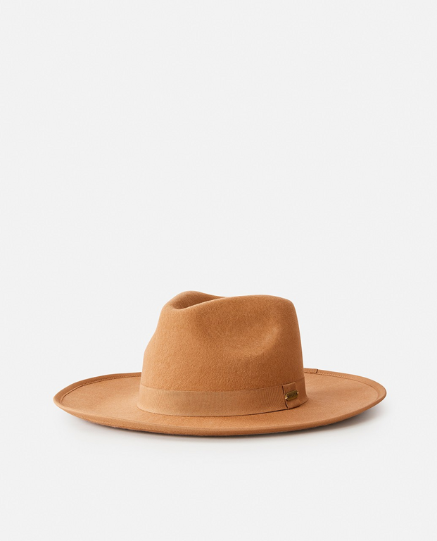 Levně Klobouk Rip Curl VALLEY WIDE BRIM WOOL FELT Light Brown