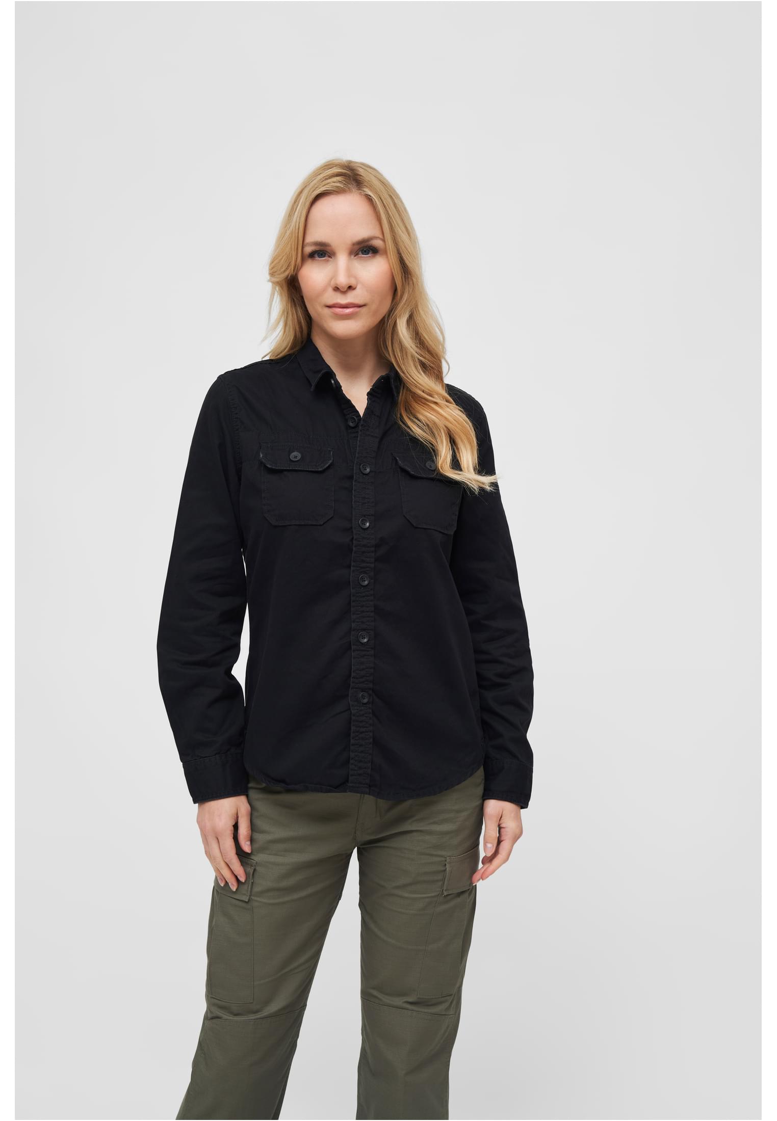 Women's vintage long sleeve shirt black