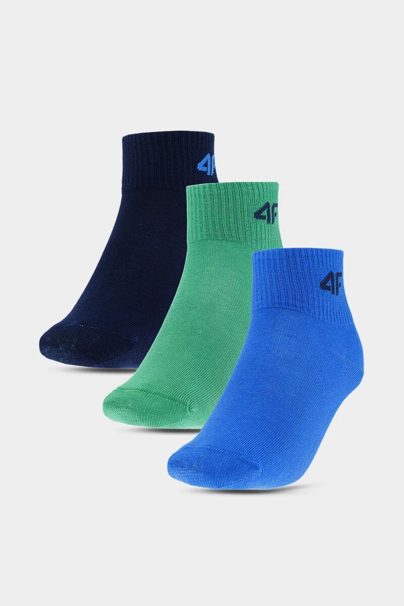 4F Boys' High Ankle Socks 3-PACK Multicolored