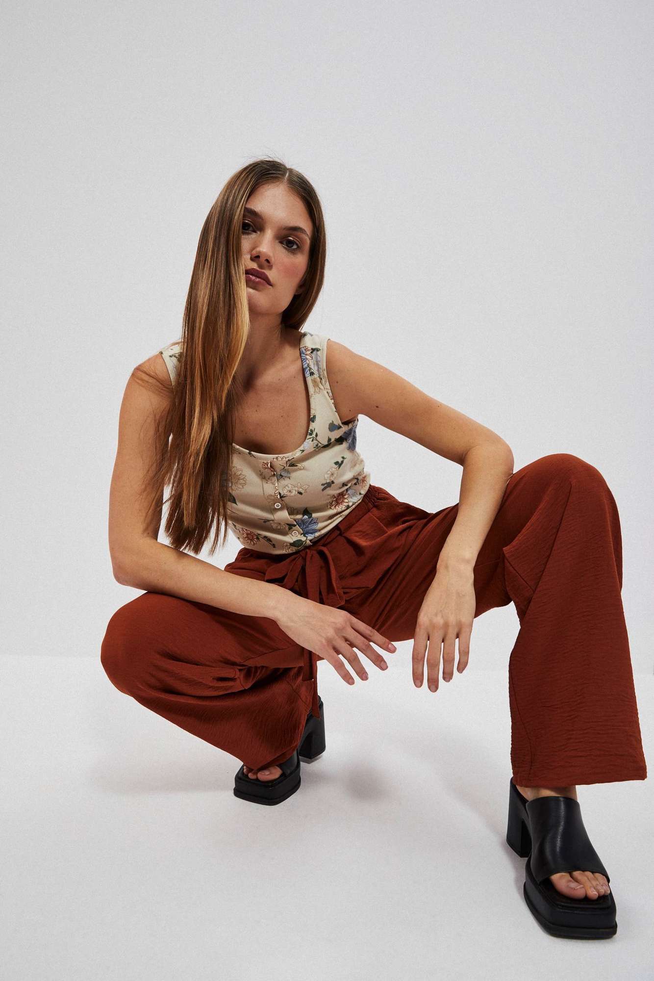 Marisse Women's Trousers L-Sp-4013 Brown