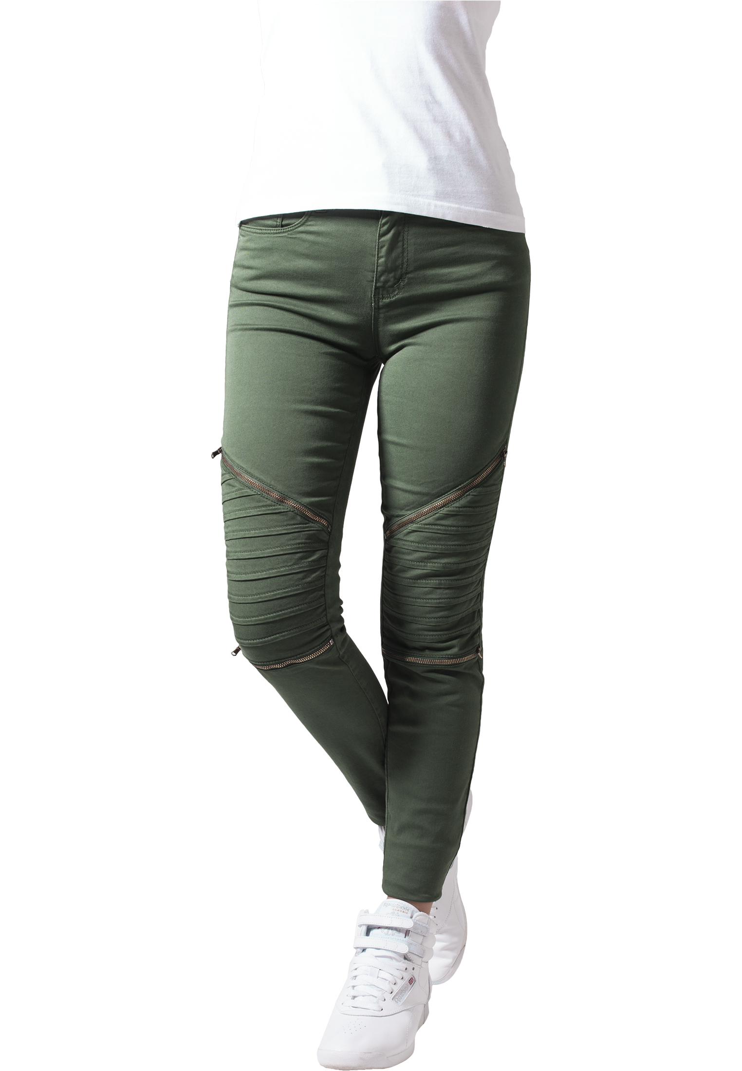 Doamnelor Stretch Biker Pantaloni de măsline