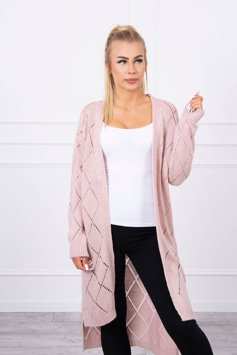 Sweater with geometric pattern powder pink