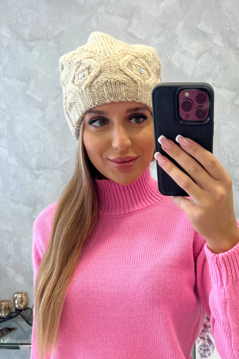Women's beanie Ramona K383 light beige
