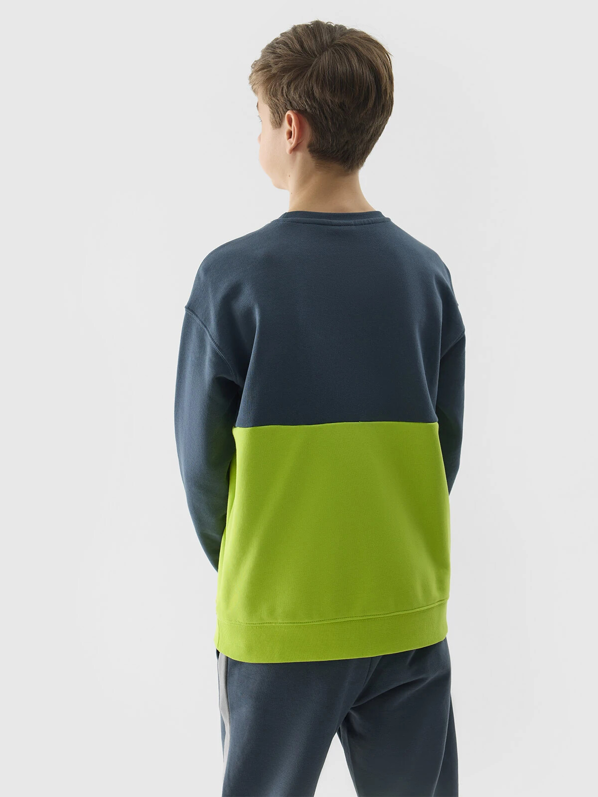 Boys&#039; sweatshirt without fastening and without hood 4F - yellow