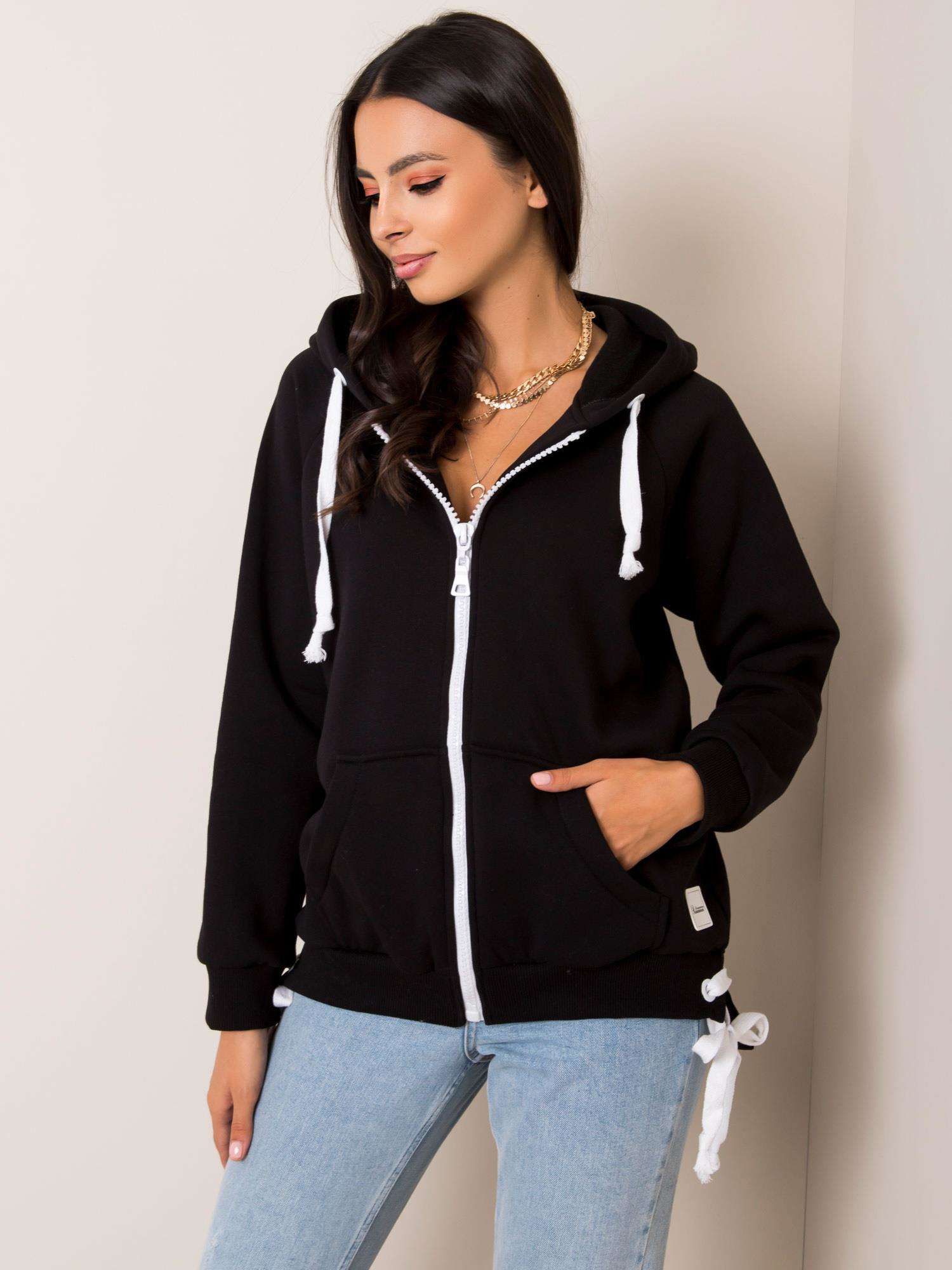 Black zippered sweatshirt