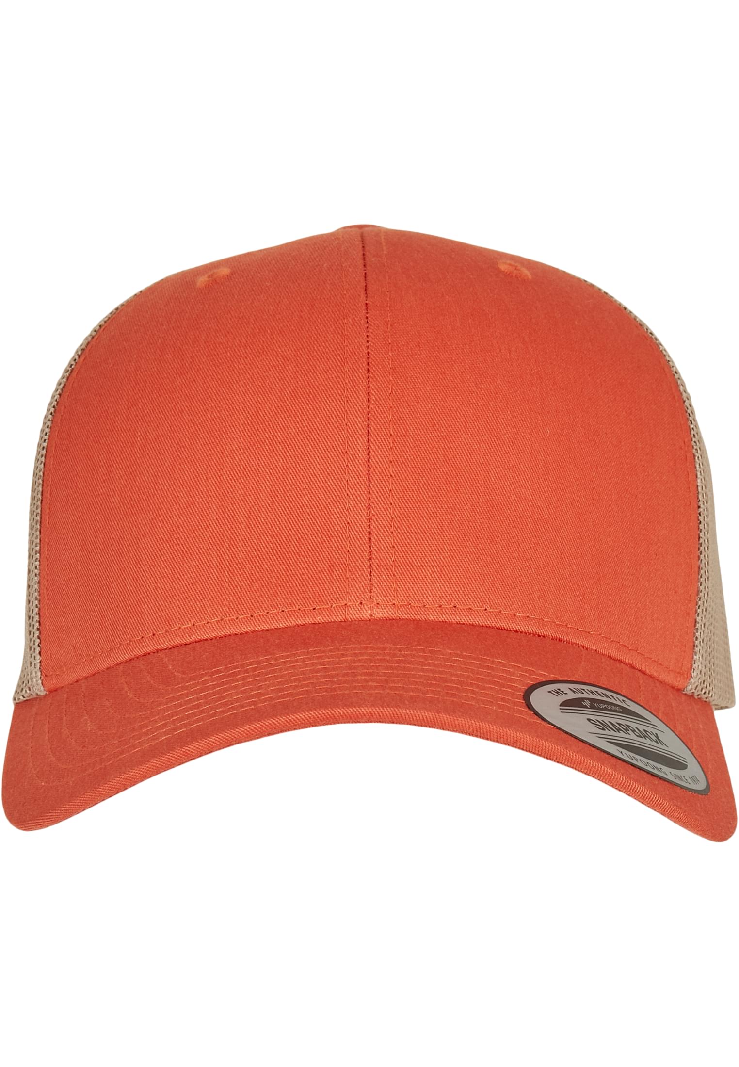 Retro Trucker Cap - Orange/Khaki