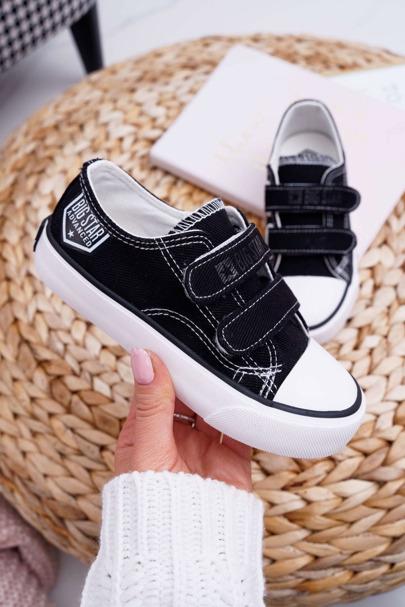 Kids Sneakers Big Star with Velcro - black