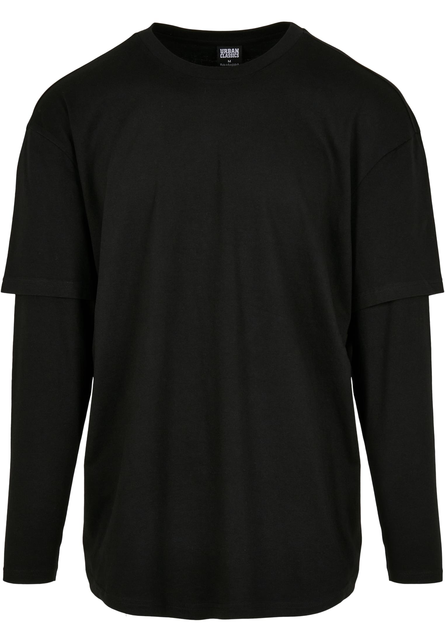 Oversized Shaped Double Layer LS Tee Black/Black