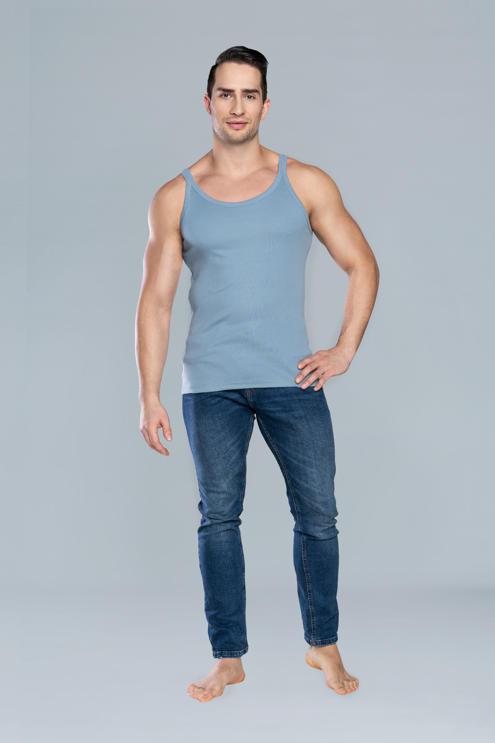 Paco Tank Top With Narrow Straps - Grey