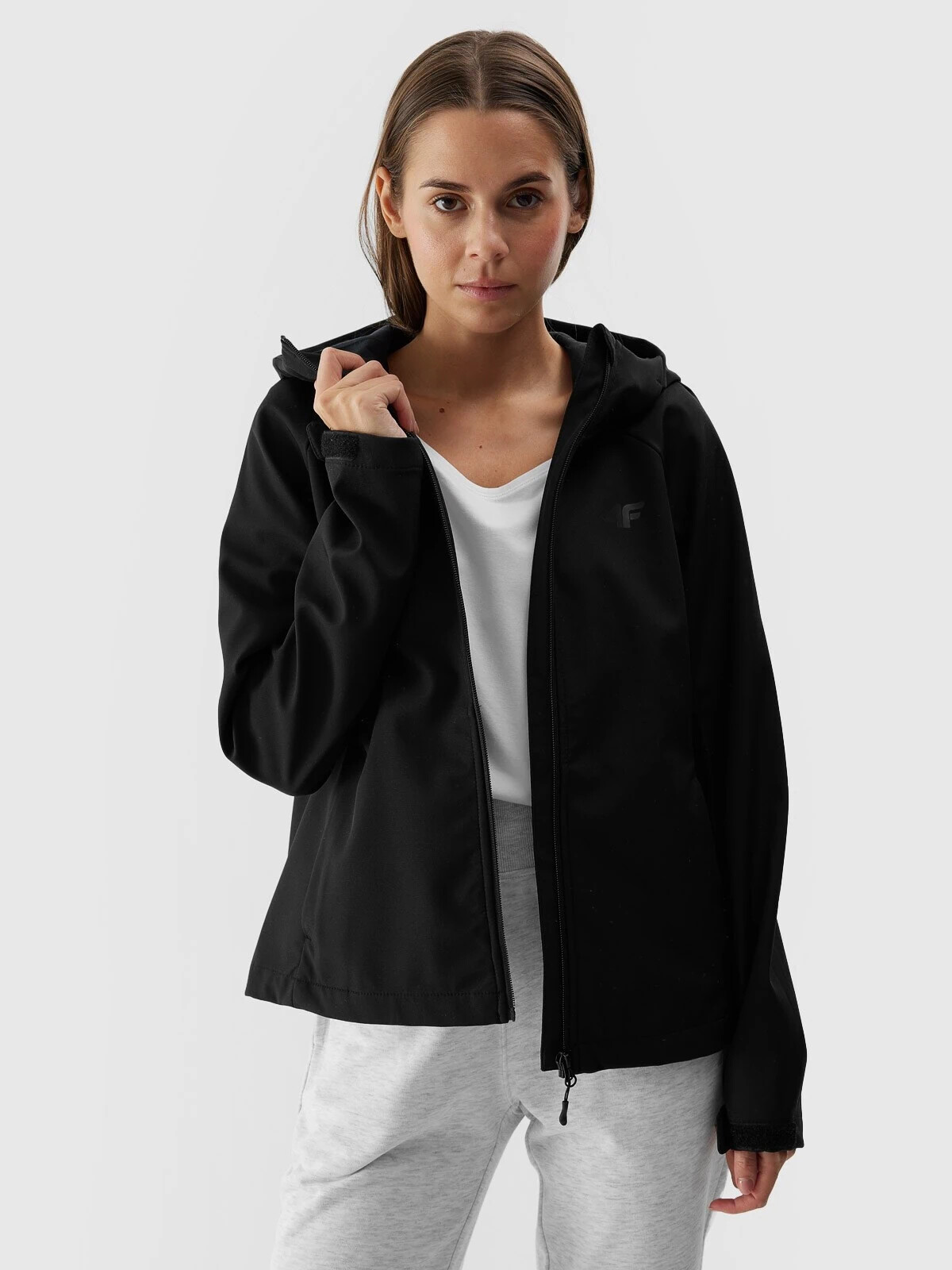 Women's Softshell Windproof Jacket 5000 4F Membrane - Black