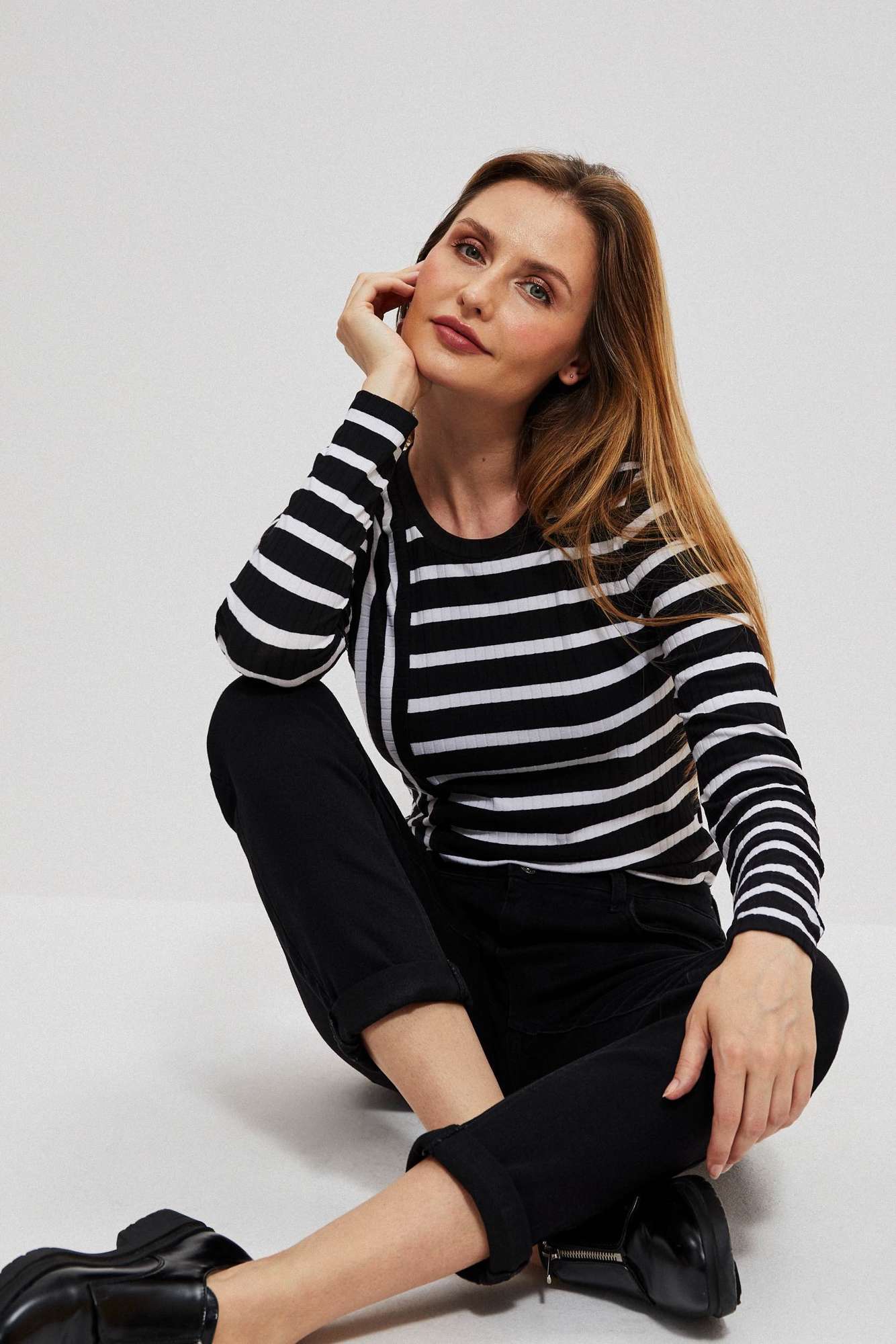 Fitted striped blouse