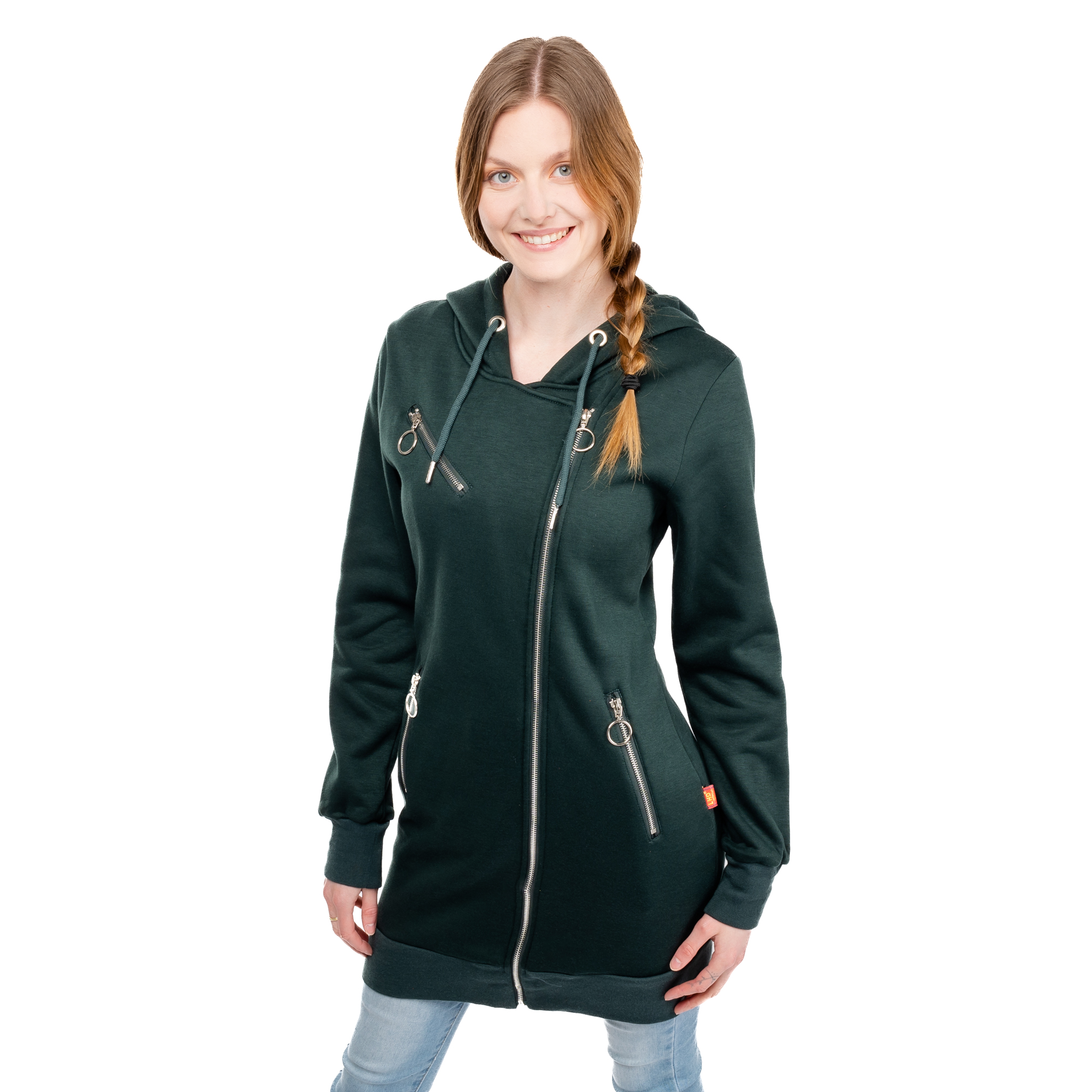 Women's Stretched Sweatshirt GLANO - Dark Green