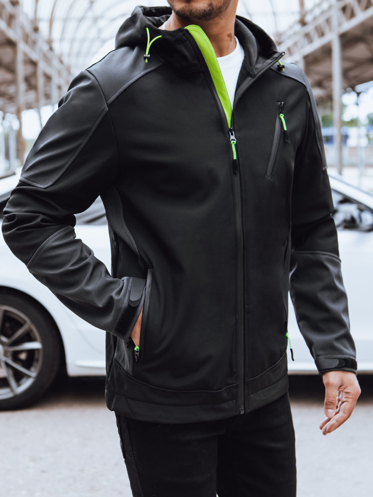 Softshell męski z kapturem czarny Dstreet