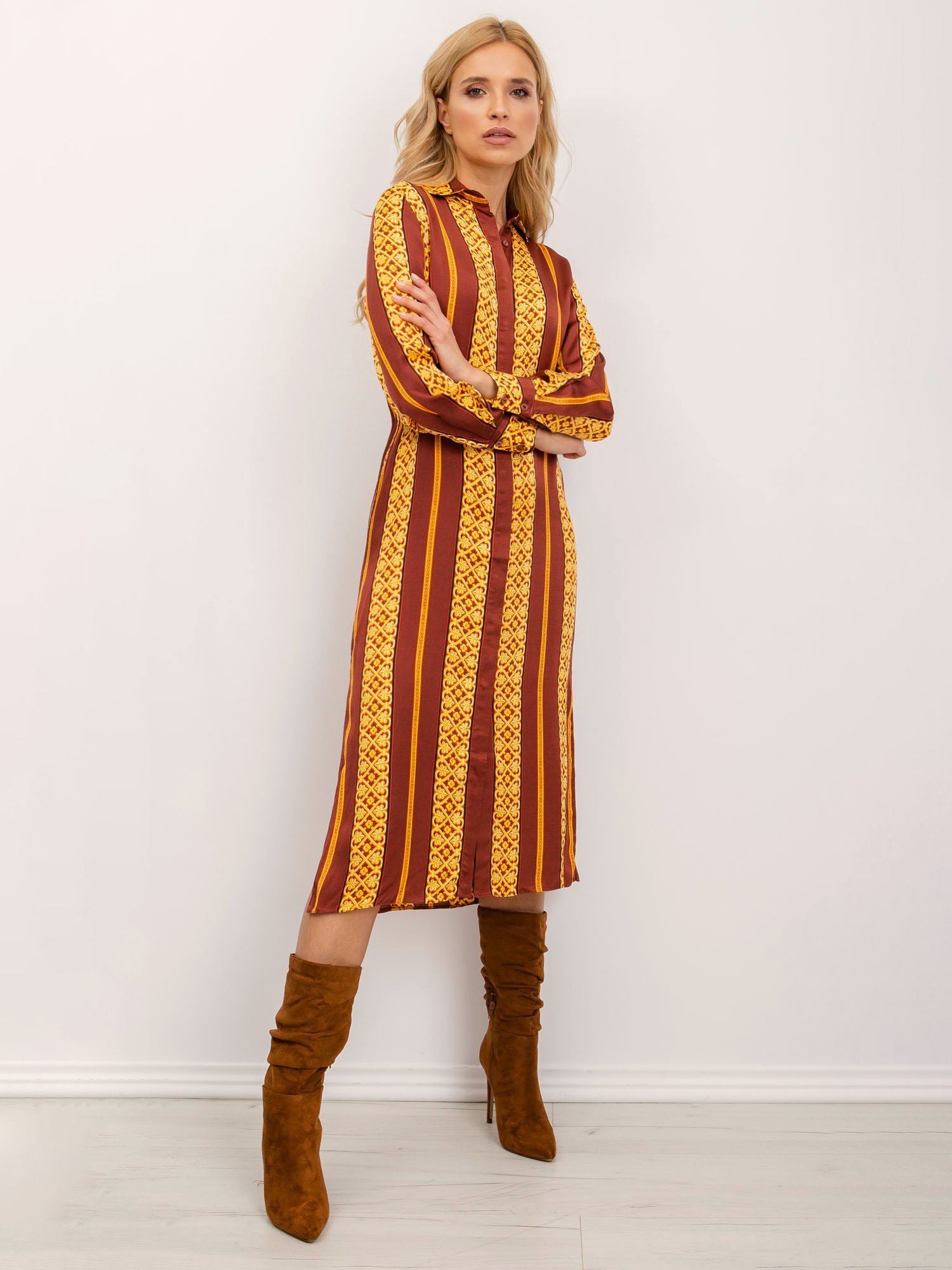 BSL Brown and yellow dress