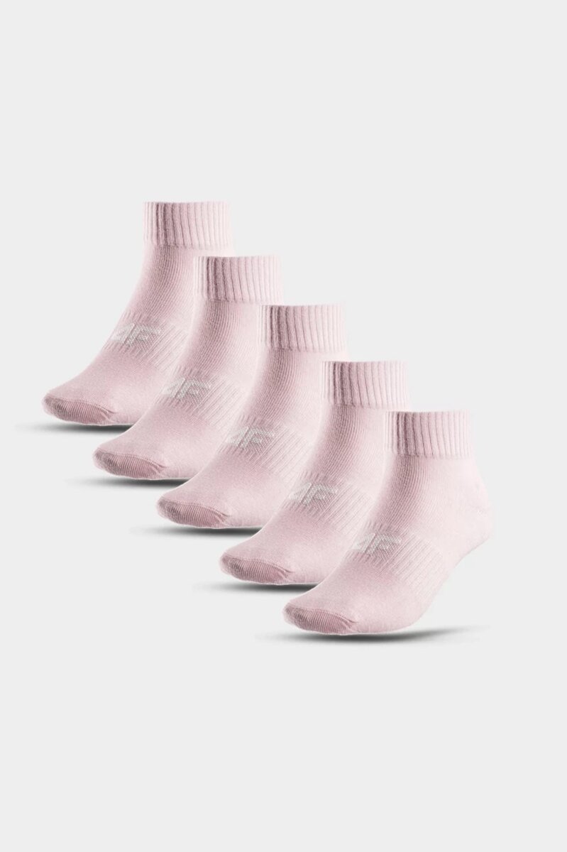 Levně 4F dívčí vysoké ponožky 5-BACK světle růžové