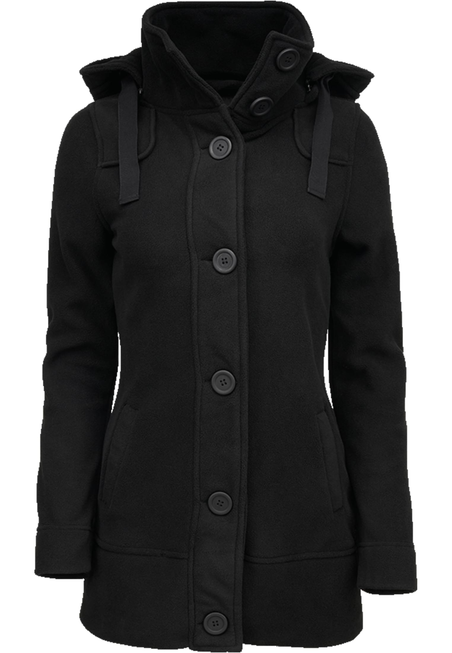 Women's square fleece jacket black