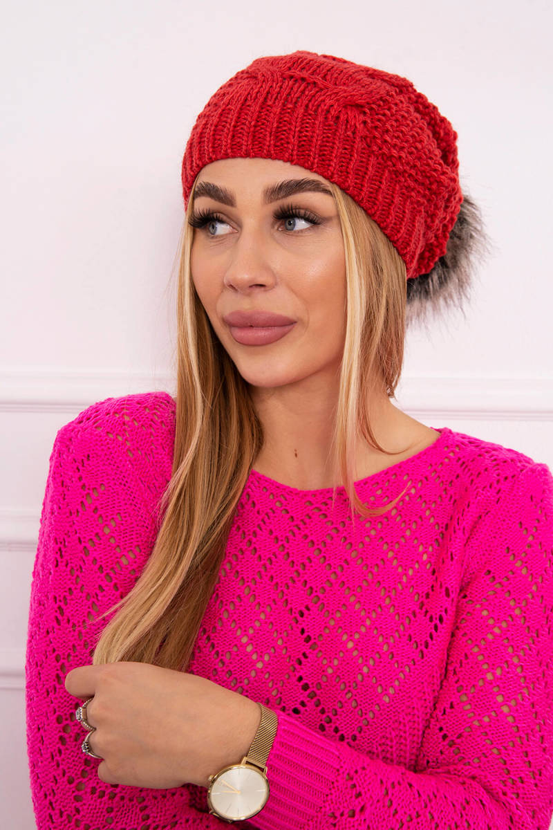 Beanie with fleece Sandra K210 raspberry