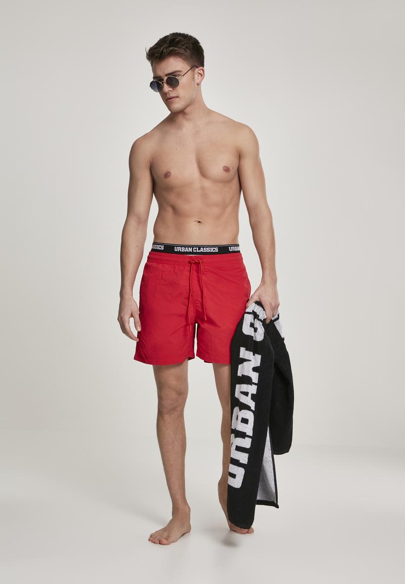 Two In One Swim Shorts Firered/WHT/BLK