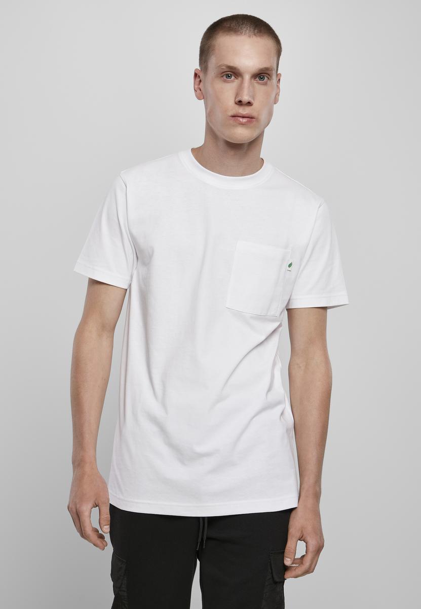 Levně Základní kapesní tričko z organické bavlny bílé