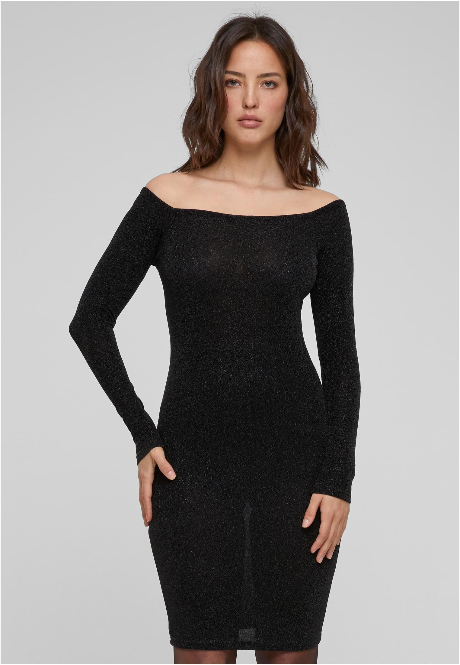 Women's Glittering Dress With Long Sleeves Black