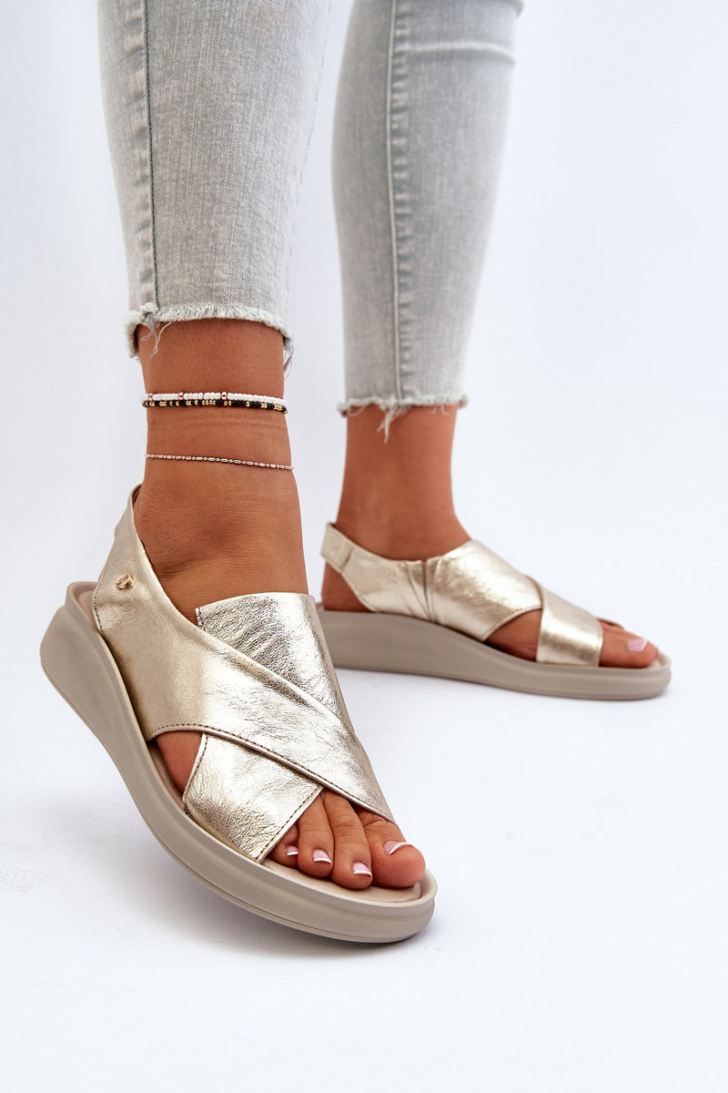 Zazoo Women's Leather Sandals Gold
