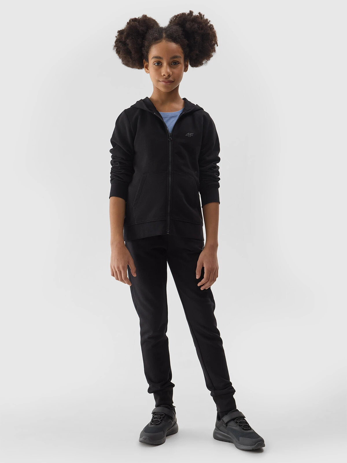 Girls&#039; 4F jogger sweatpants - black