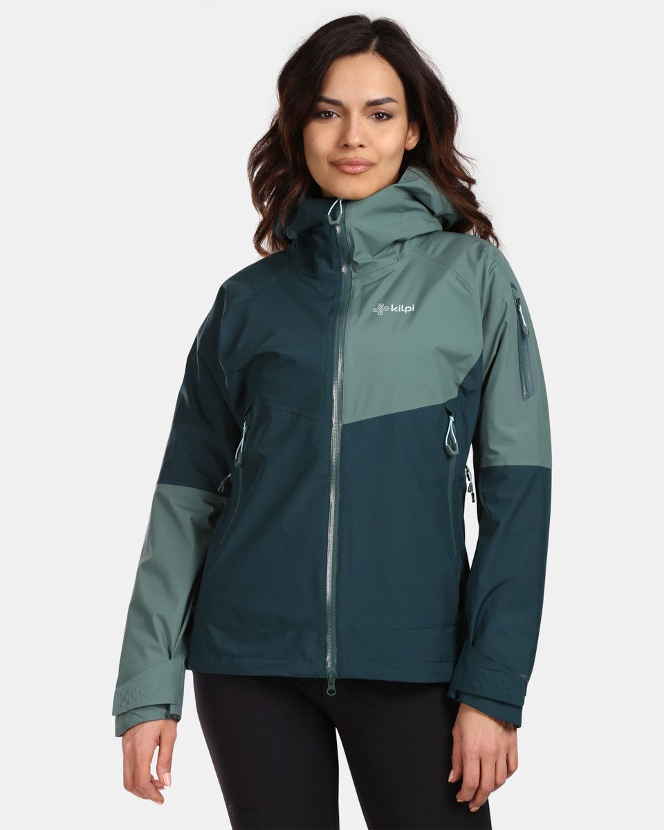 Women's Hardshell Waterproof Jacket Kilpi MAMBA-W Dark Green