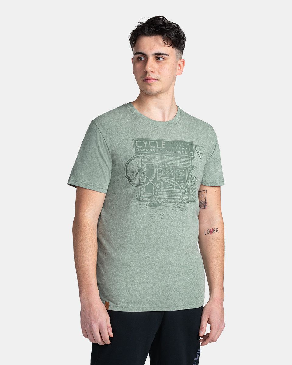 Levně Pánské bavlněné triko Kilpi PORTELA-M Tmavě zelená
