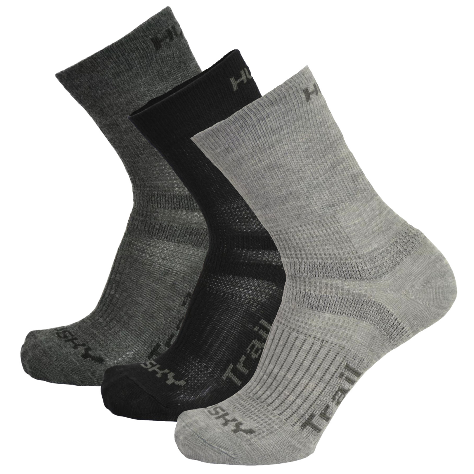 Socks HUSKY Trail 3 pack black/anthracite/light grey