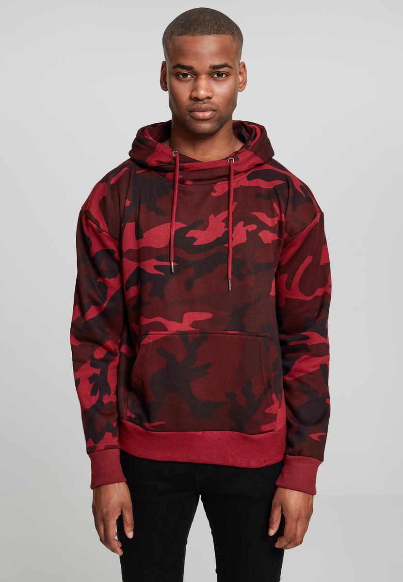 High Neck Camo Hoody Burgundy Camo
