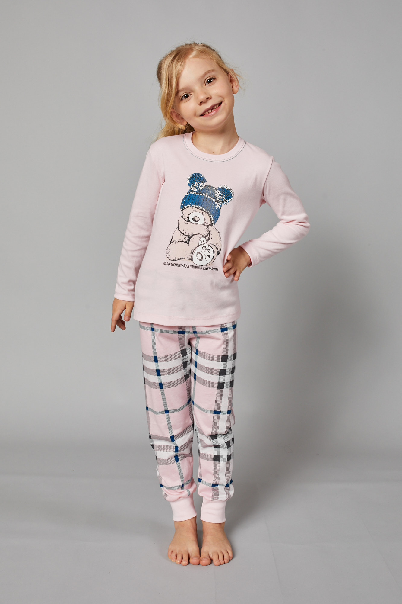 Girls' Bora Pyjamas, Long Sleeves, Long Trousers - Pink/print