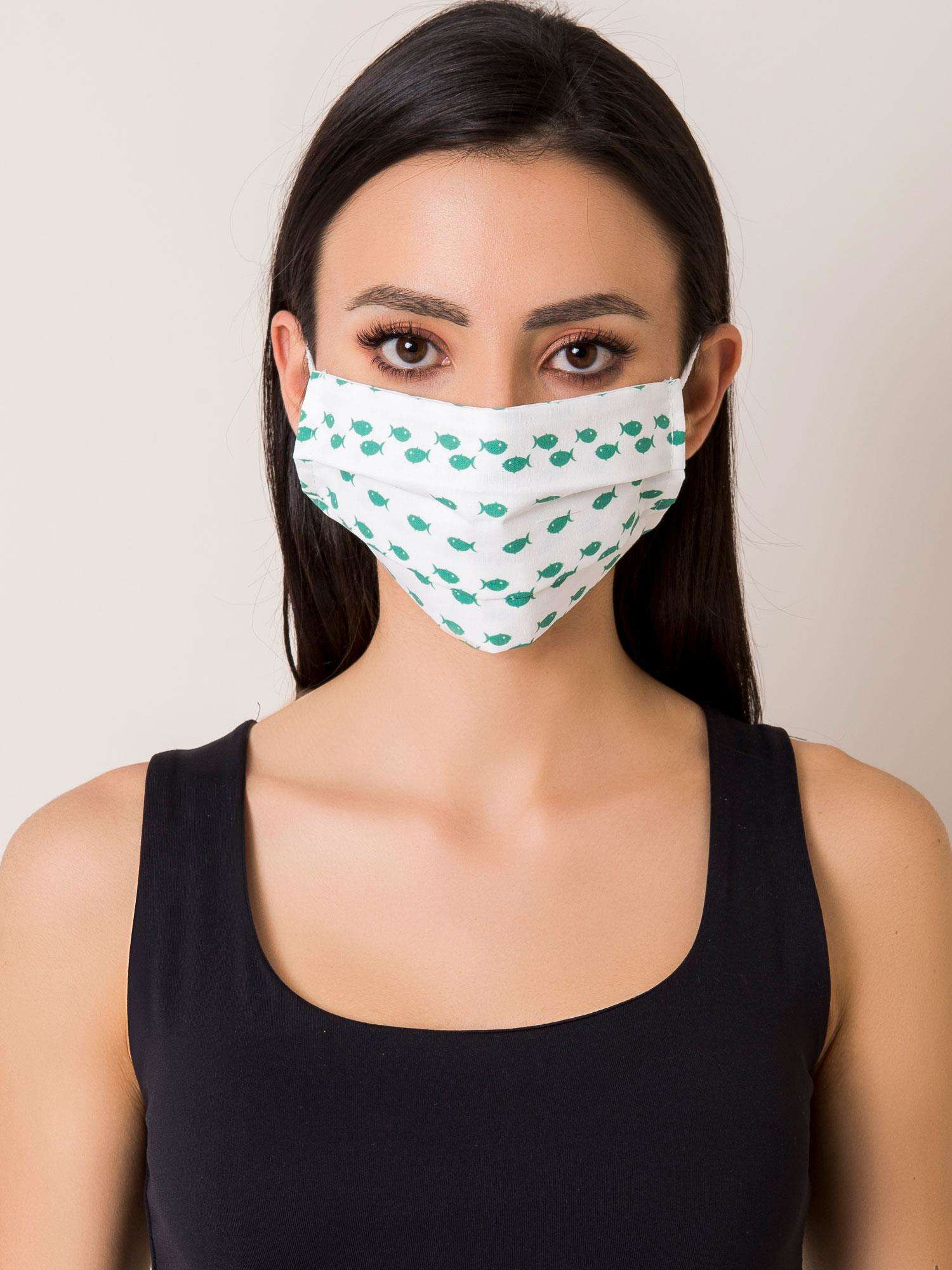 White And Green Reusable Mask